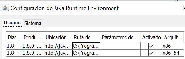 Configuración arquitectura
